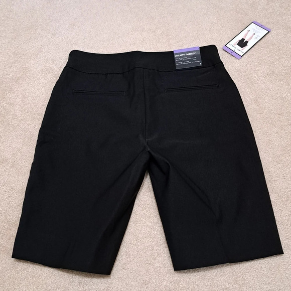 ❤️ Hilary Radley Black Bermuda Shorts Women's Size 4 Pull On Stretch - Picture 7 of 16